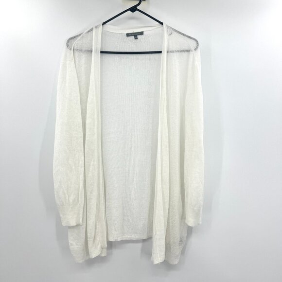 Retro-ology Linen Viscose Blend Sheer Open Front Cardigan Women's XL - Picture 1 of 4